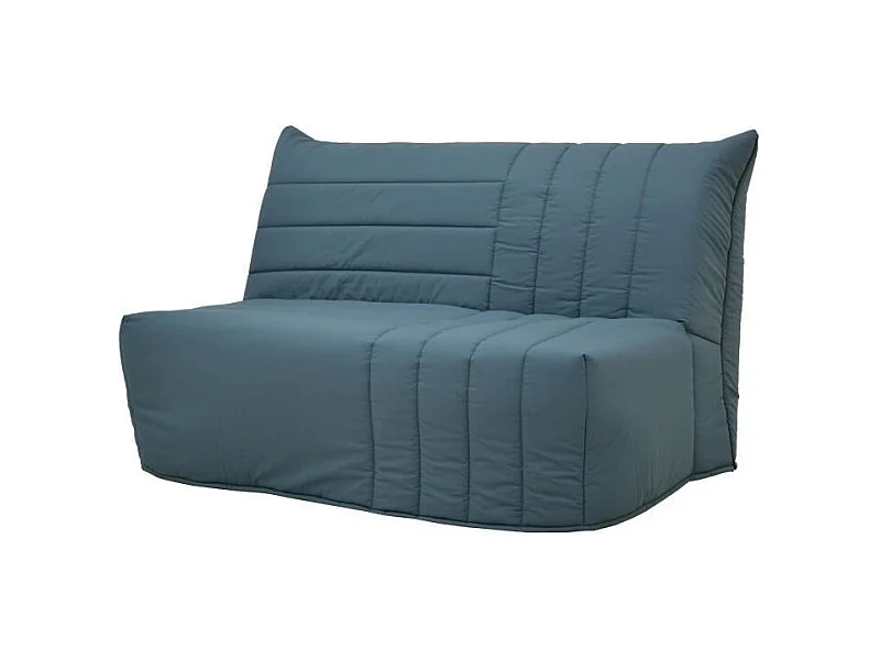Schlafsofa BZ 2 Plätze Stoff Preußisch Blau Matratze Bultex L142 x P101 x H95cm