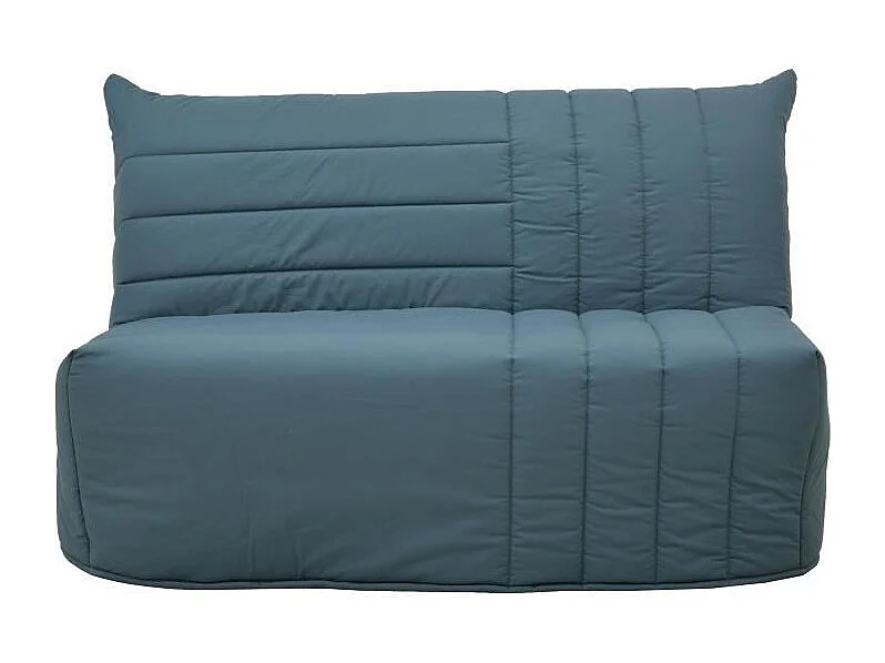 Slaapbank BZ 2 Plaatsen Stof Pruisisch Blauw Matras Bultex L142 x P101 x H95cm