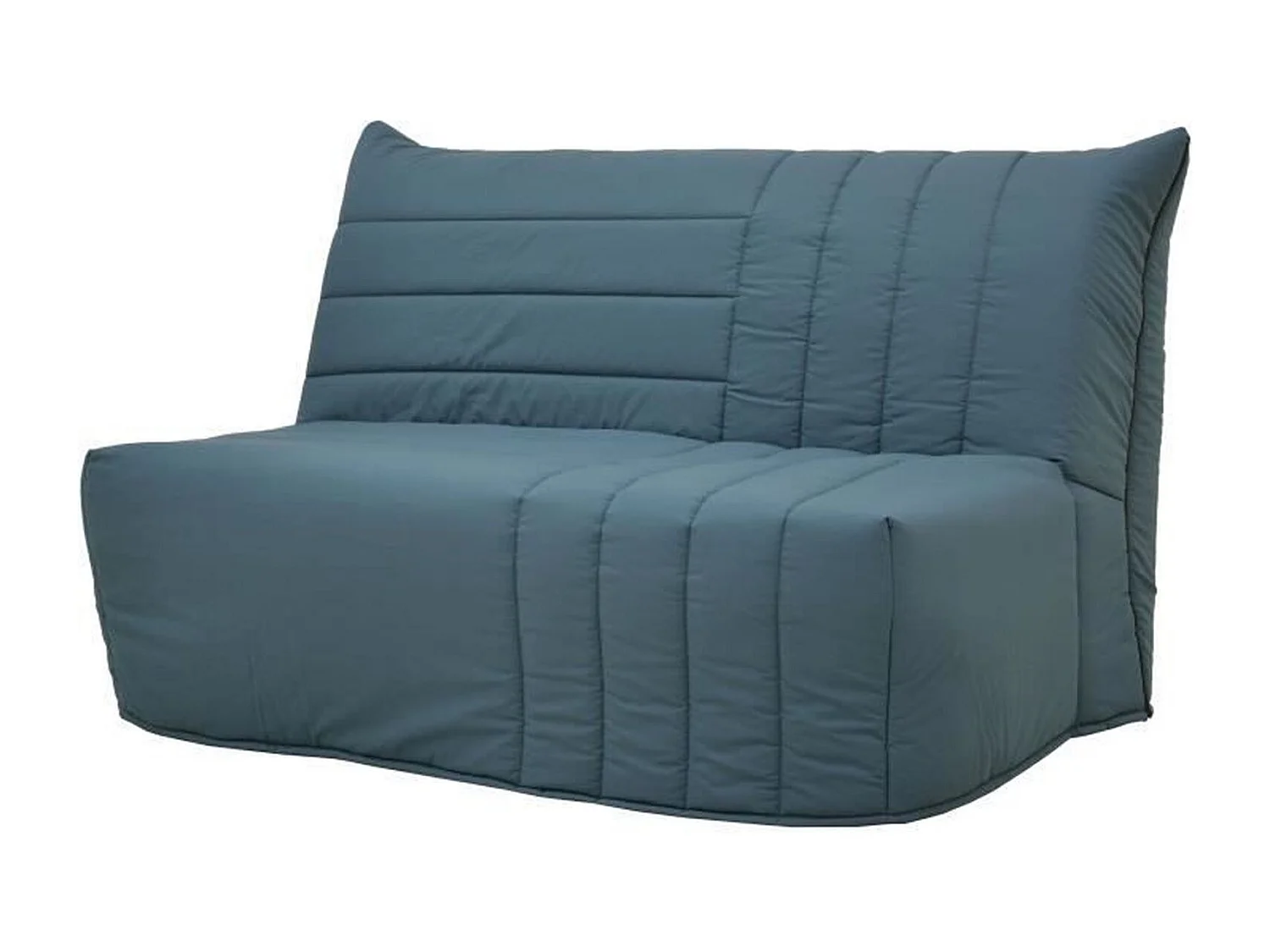 Slaapbank BZ 2 Plaatsen Stof Pruisisch Blauw Matras Bultex L142 x P101 x H95cm