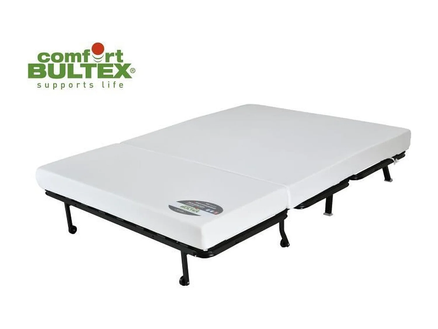 Slaapbank BZ 2 Plaatsen Stof Pruisisch Blauw Matras Bultex L142 x P101 x H95cm