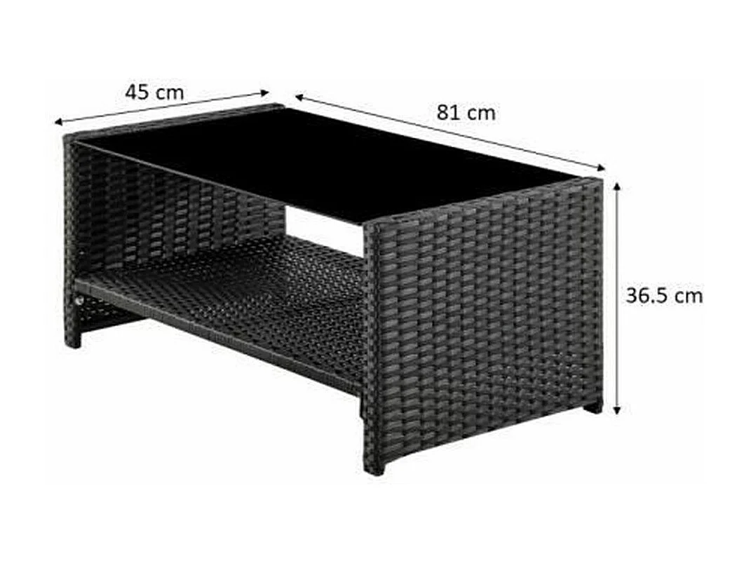 Salon de jardin en résine tressée avec coussins - 4 personnes - Hilpea