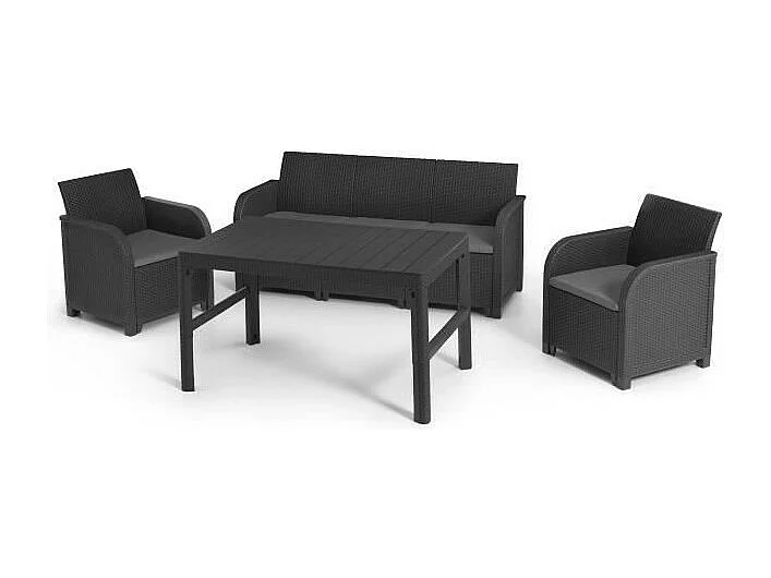 Mobili da giardino in resina intrecciata intrecciata rattan 5 persone sanremo grigio grafite