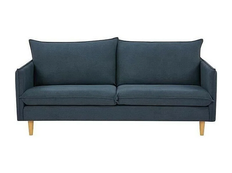 Canapé 2 places - Tissu bleu foncé - MARLON