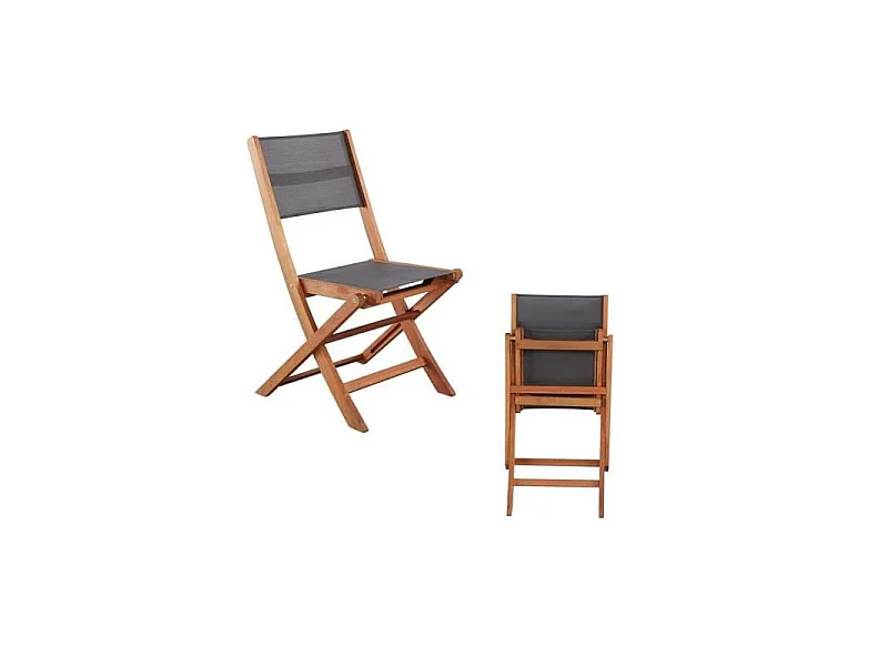 Ensemble repas de jardin 6 a 8 personnes - Table aluminium extensible + 6 chaises - Gris