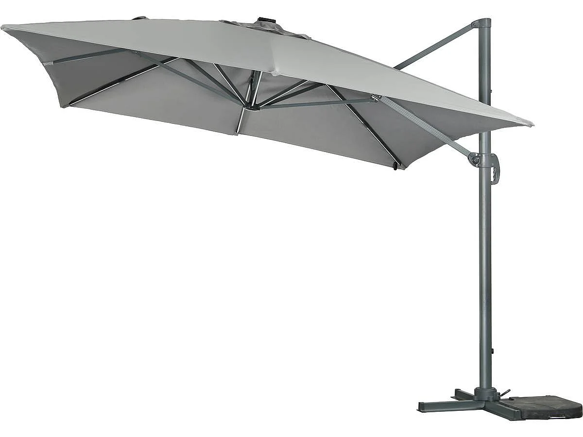 Parasol ogrodowy "Sun 3 Luxe" - Światła LED - Kwadratowy - 3 x 3 m - Szary