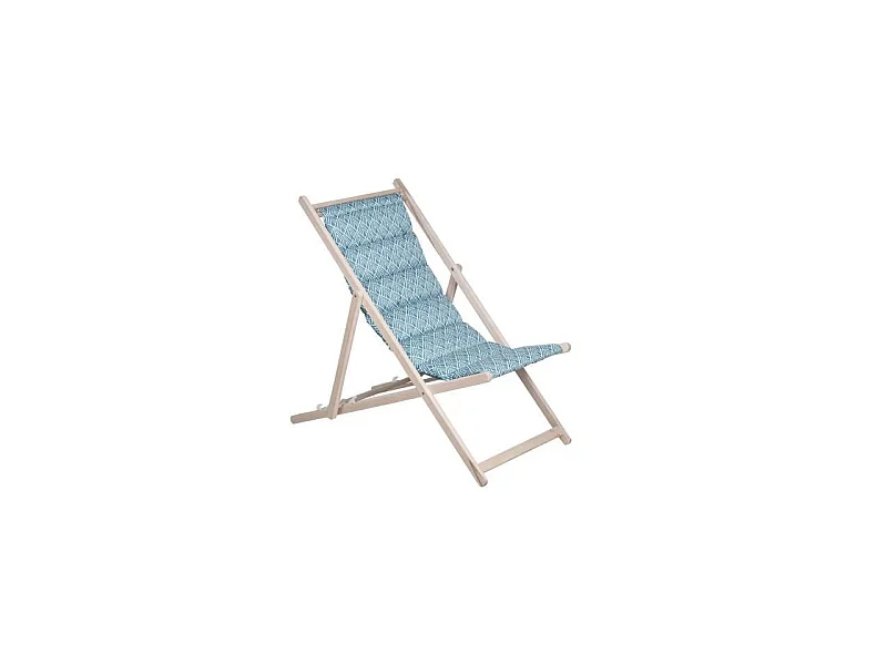 Chilienne matelassée - Danemark blue structure en bois massif - JARDIN PRIVE
