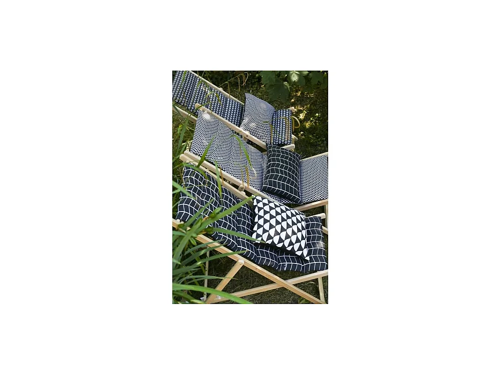 Chilienne matelassée Helsinki - Toile amovible Noir et blanc - JARDIN PRIVE