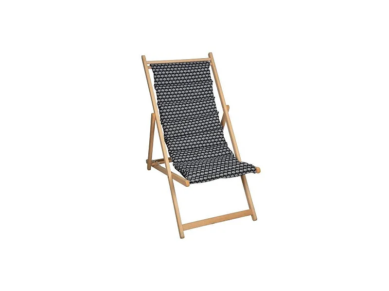 Chilienne matelassée Helsinki - Toile amovible Noir et blanc - JARDIN PRIVE