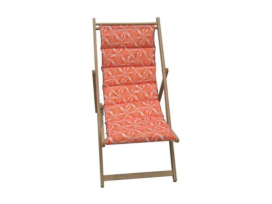 Chilienne matelassée Vague - Toile amovible Orange - JARDIN PRIVE