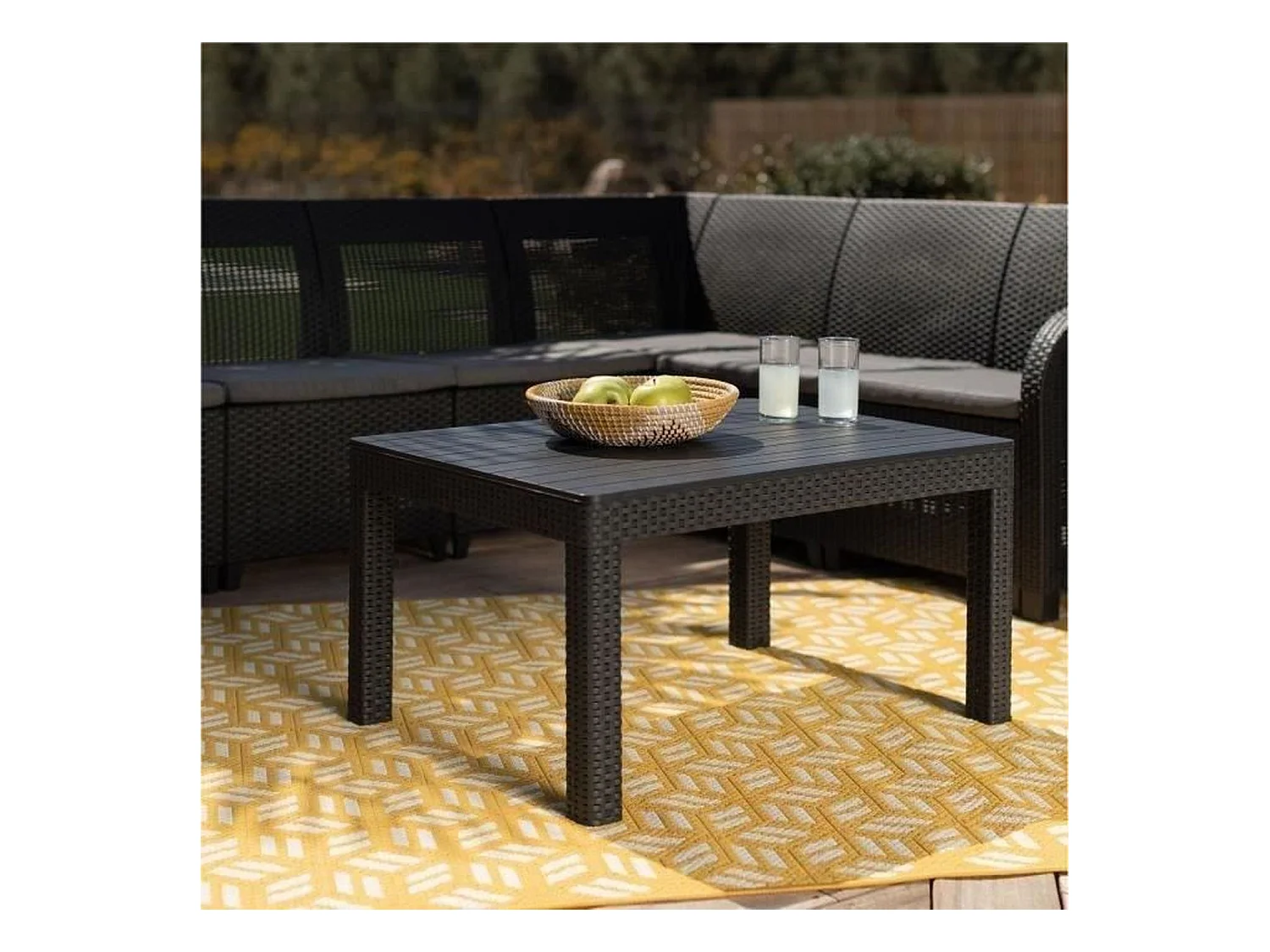 Mobile da giardino resina effetto rattan intrecciato Allibert di KETER 6 persone SanRemo Grigio grafite