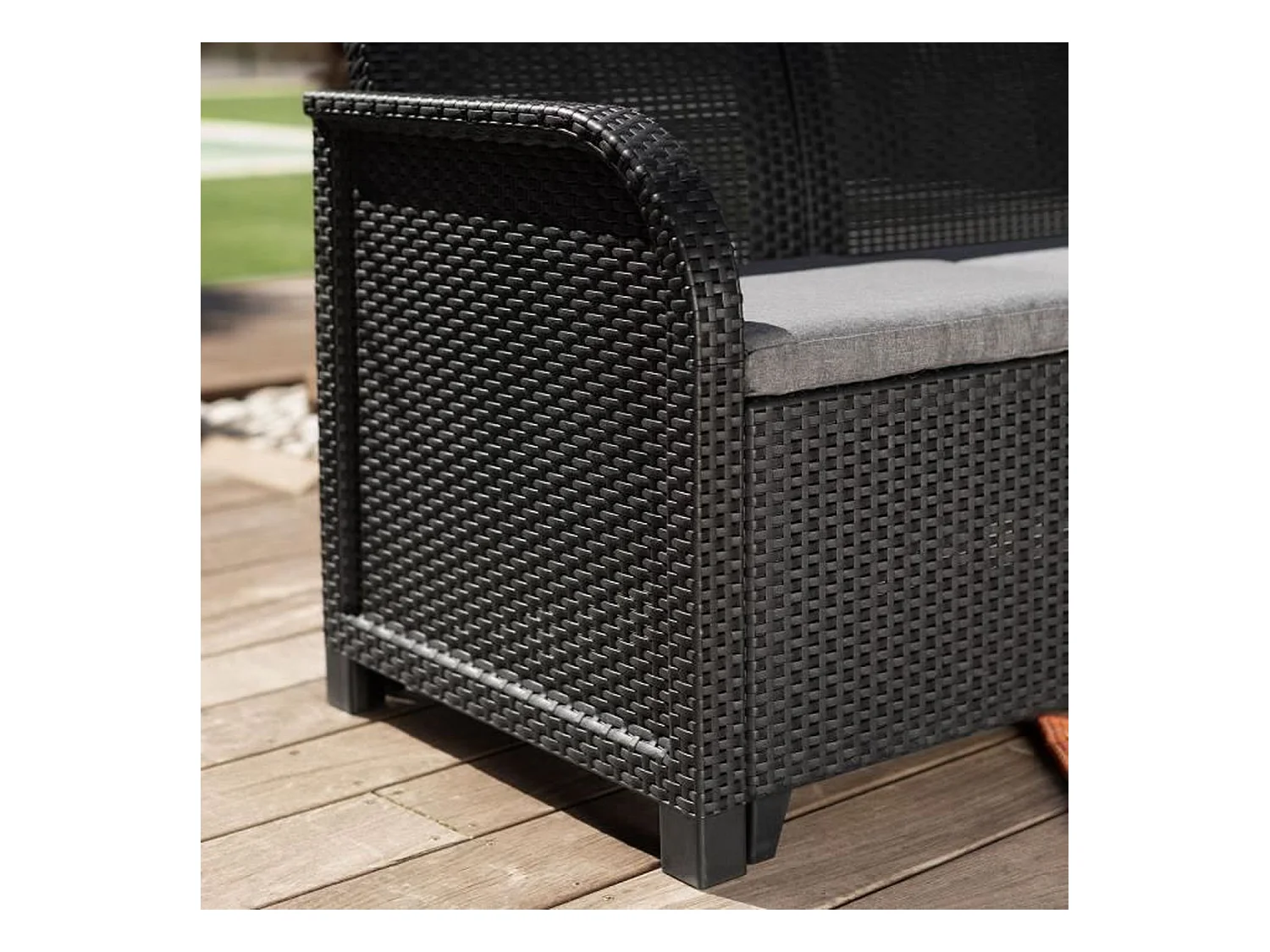 Mobile da giardino resina effetto rattan intrecciato Allibert di KETER 6 persone SanRemo Grigio grafite