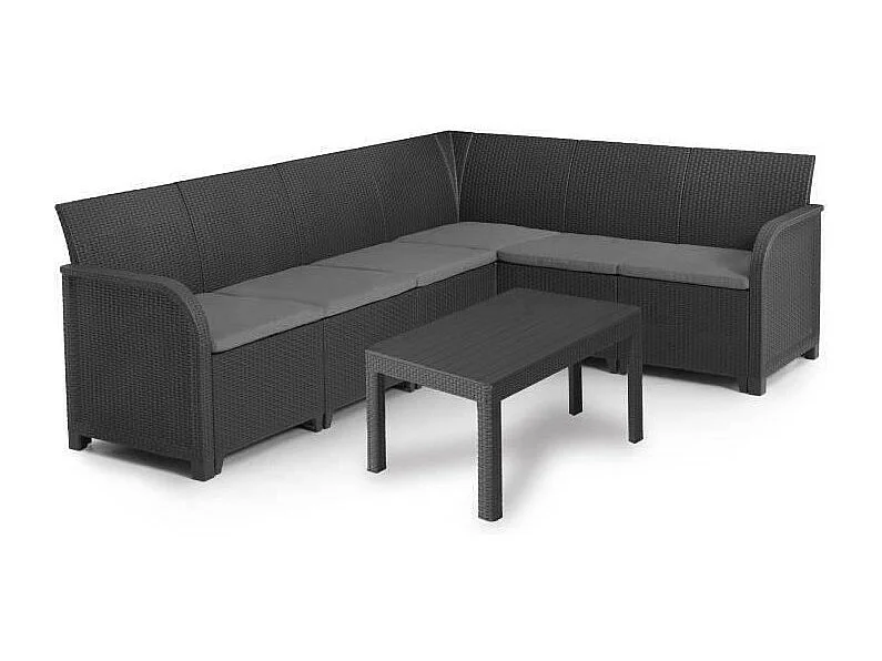 Salon de jardin - résine aspect rotin tressé- Allibert by KETER