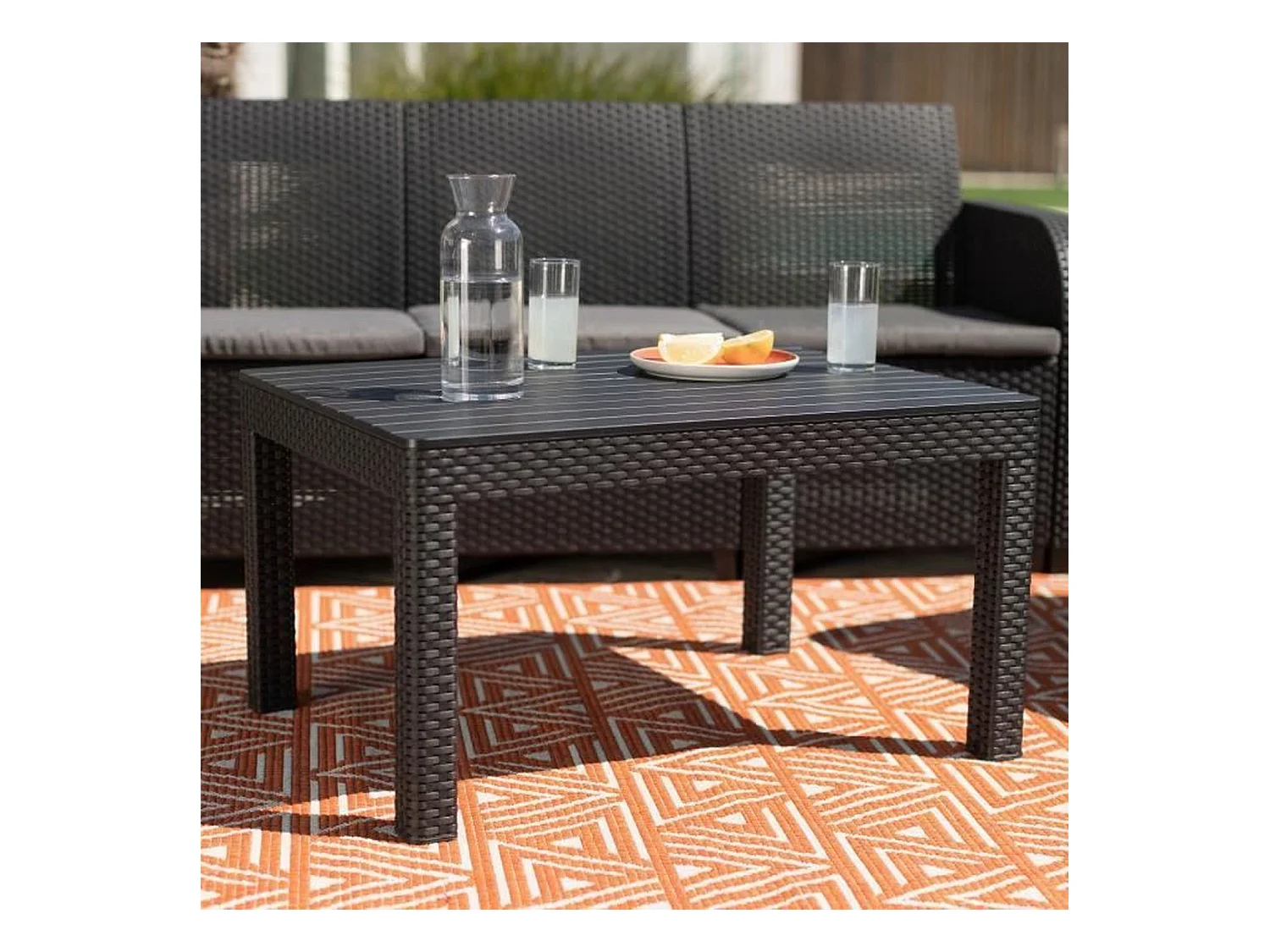 Salon de jardin - en résine imitation rotin tressé - Allibert by KETER