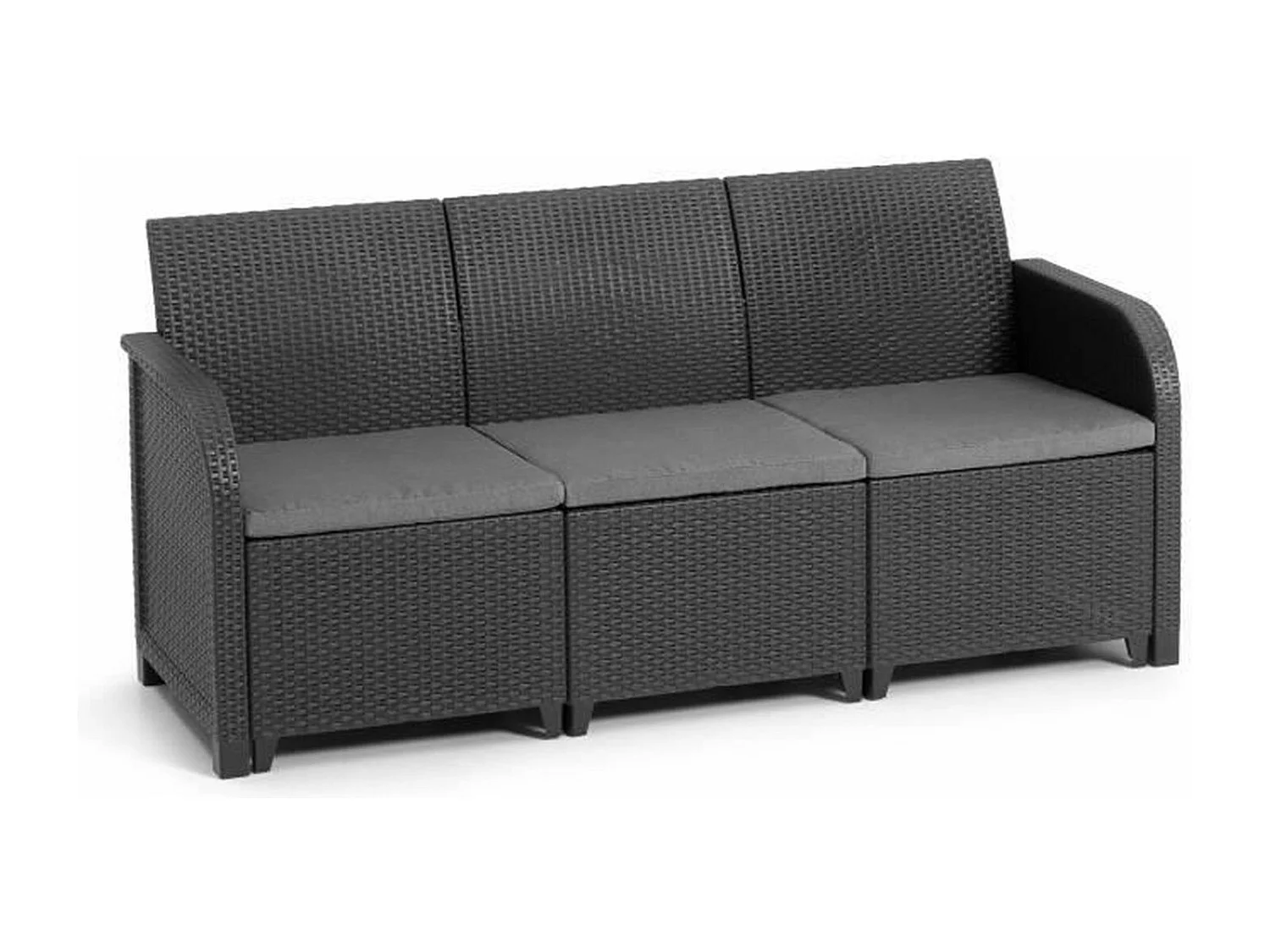 Salon de jardin - en résine imitation rotin tressé - Allibert by KETER