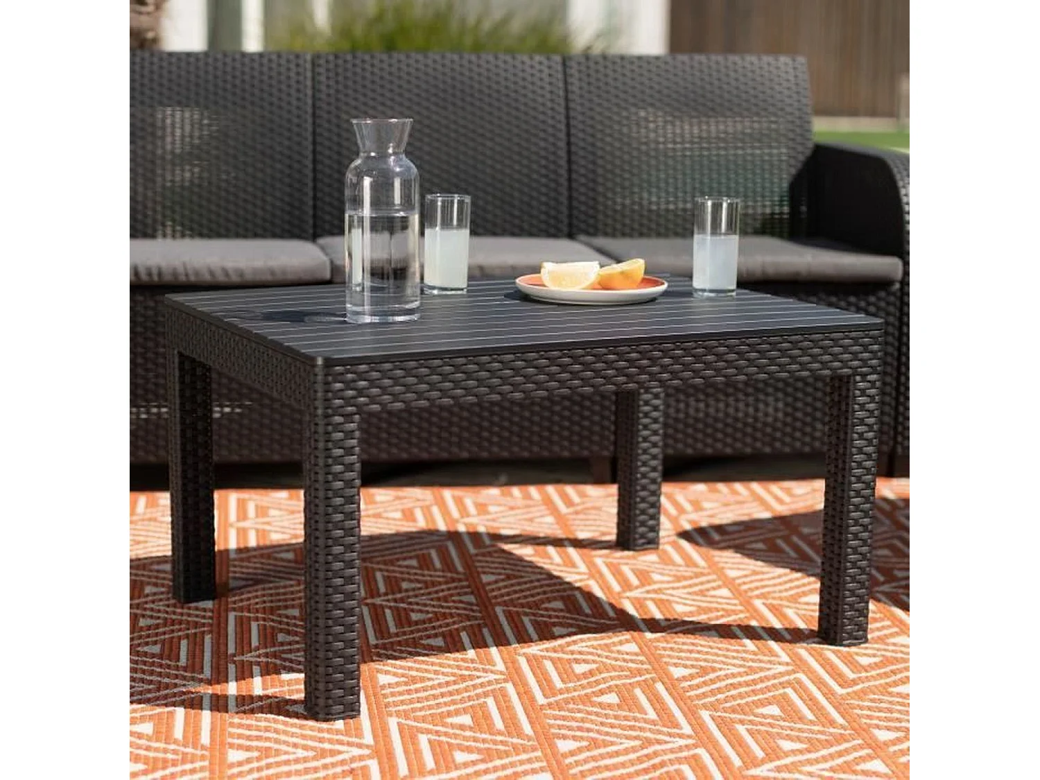 Salon de jardin - en résine imitation rotin tressé - Allibert by KETER