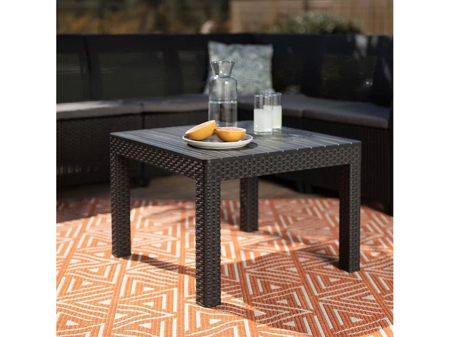 Salon de jardin - résine aspect rotin tressé- Allibert by KETER