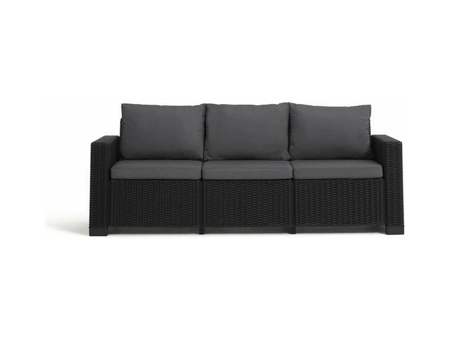 Mobile da giardino in resina simil rattan intrecciato per 5 persone Grigio grafite