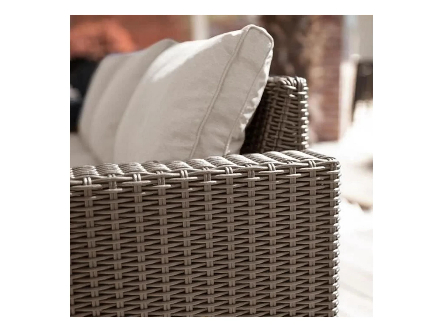 Mobile da giardino in resina imitazione rattan intrecciato Allibert di KETER 5 persone MOOREA Cappuccino