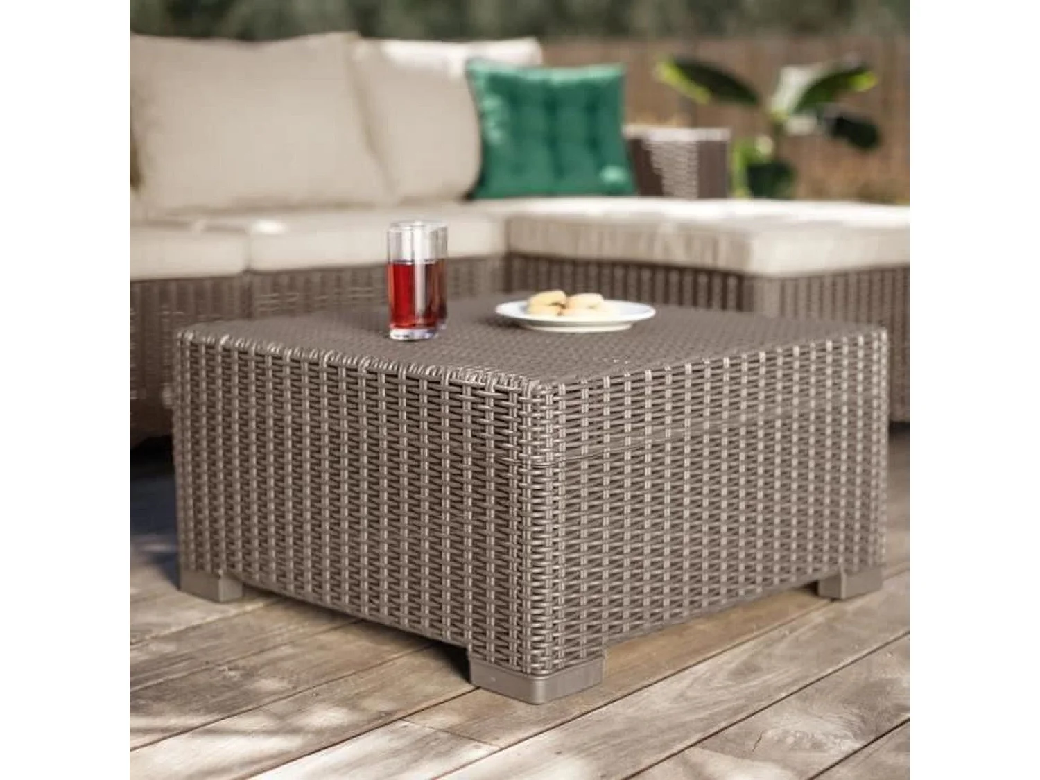 Salon de jardin - en résine imitation rotin tressé - Allibert by KETER