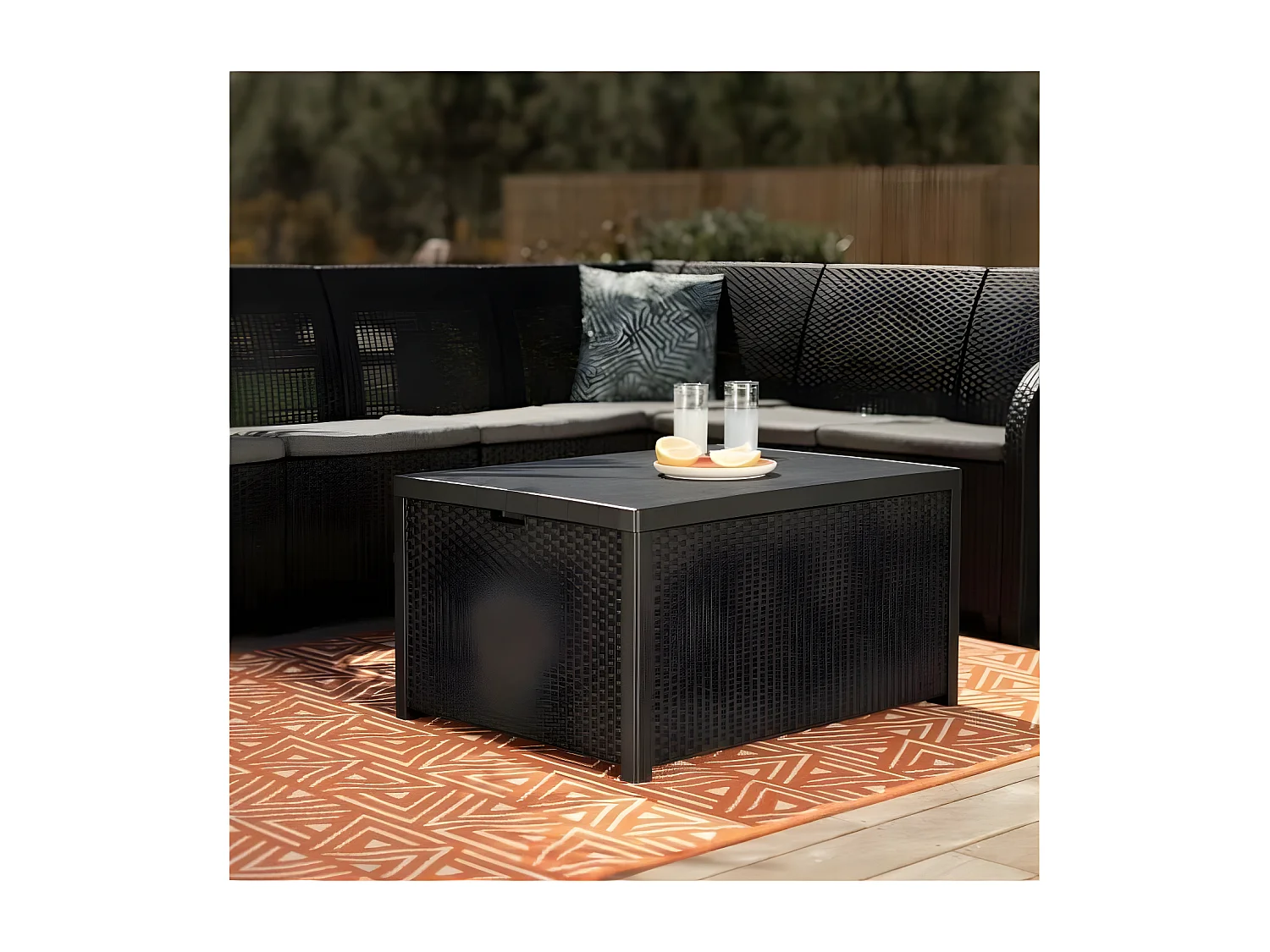 Set da giardino in resina intrecciata grigio scuro 6 posti con tavolino - ALLIBERT by KETER