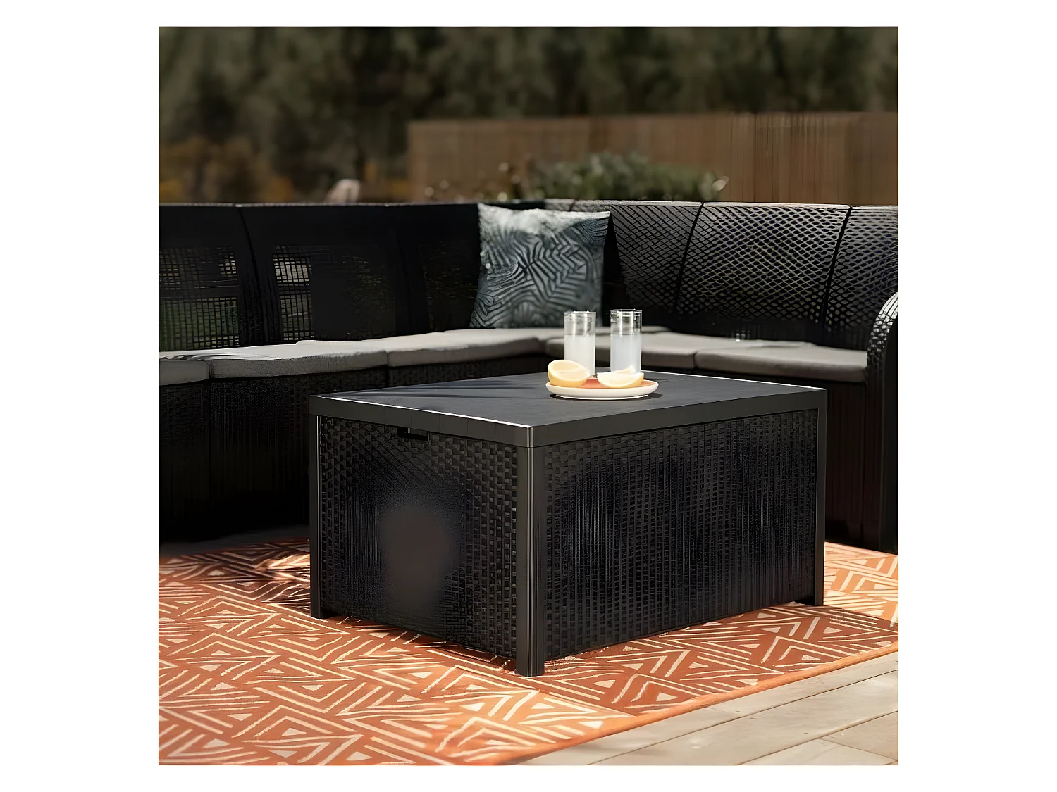 Salon de jardin  - en imitation résine tressée - ALLIBERT by KETER