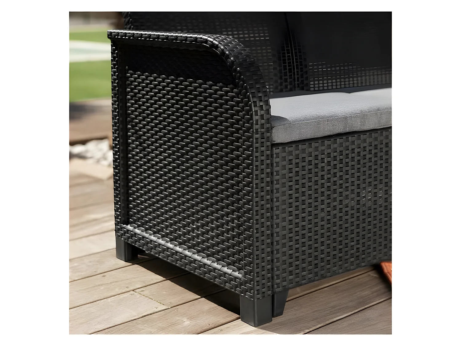 Salon de jardin  - en imitation résine tressée - ALLIBERT by KETER