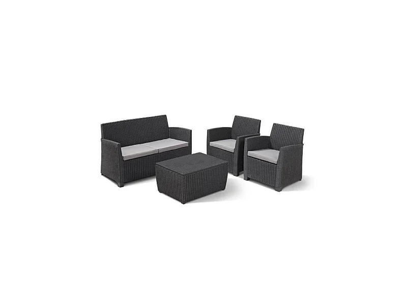 Salon de jardin - résine imitation rotin tressé - Allibert by KETER