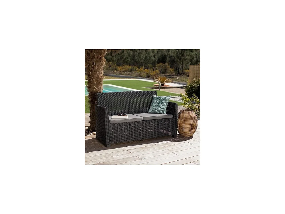 Salon de jardin - résine imitation rotin tressé - Allibert by KETER