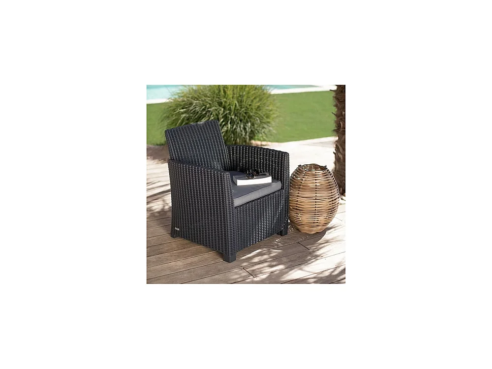 Salon de jardin - résine imitation rotin tressé - Allibert by KETER