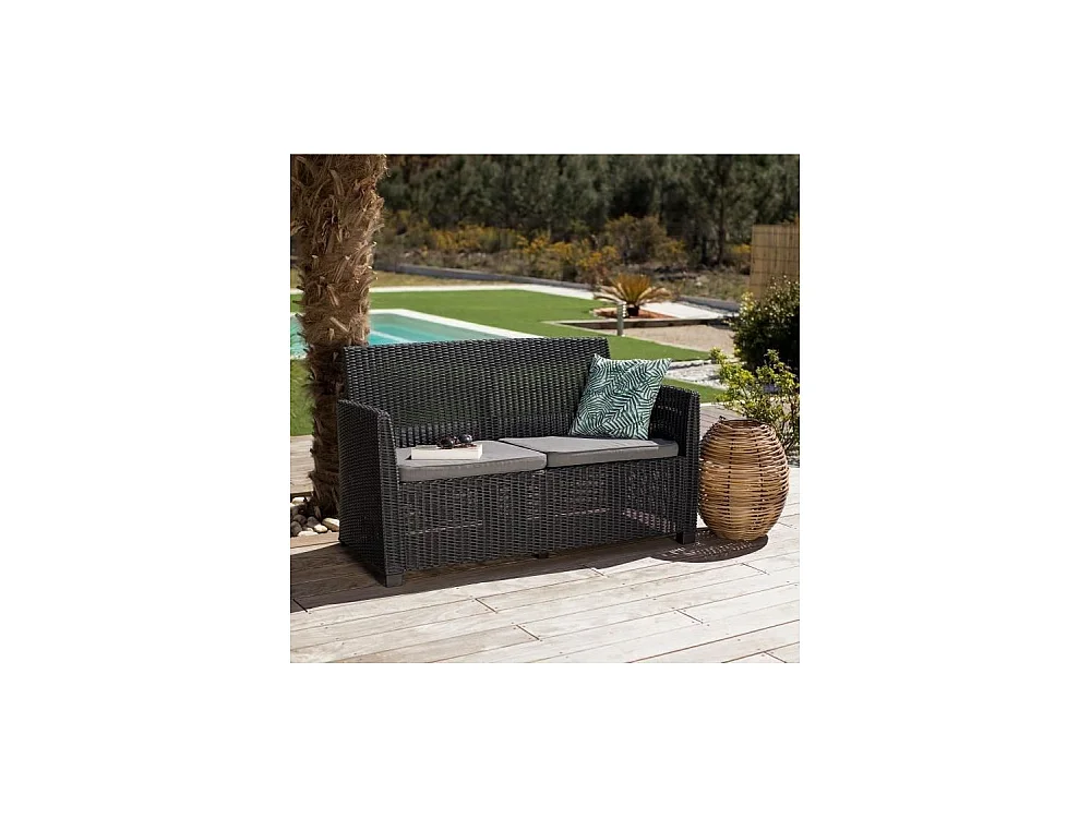 Salon de jardin - résine imitation rotin tressé - Allibert by KETER