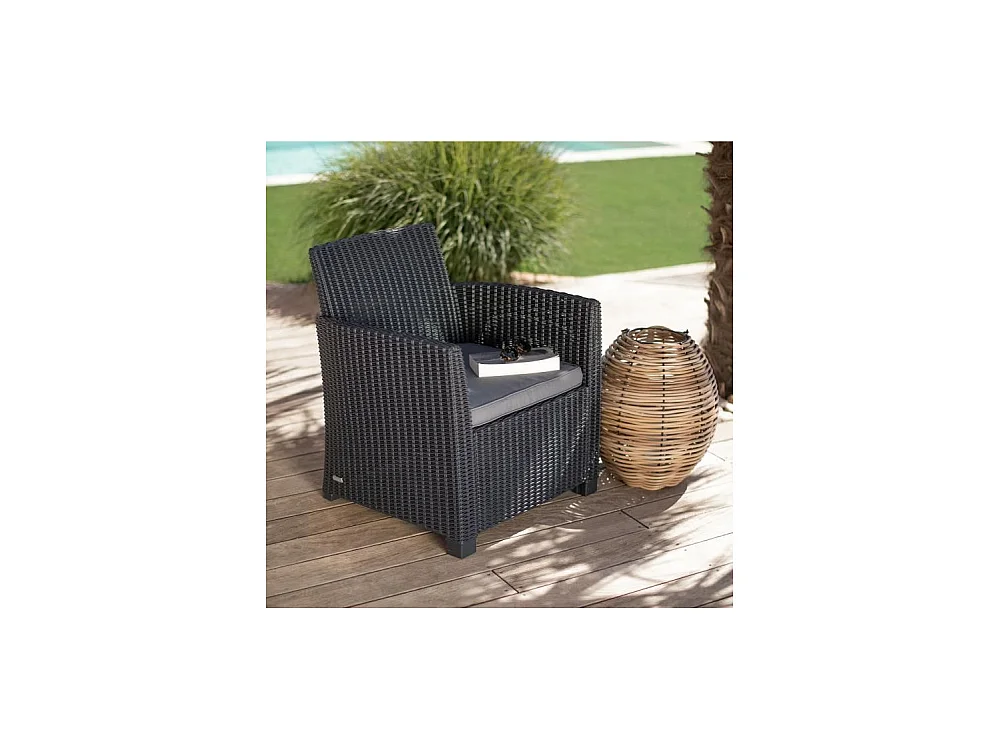 Salon de jardin - résine imitation rotin tressé - Allibert by KETER
