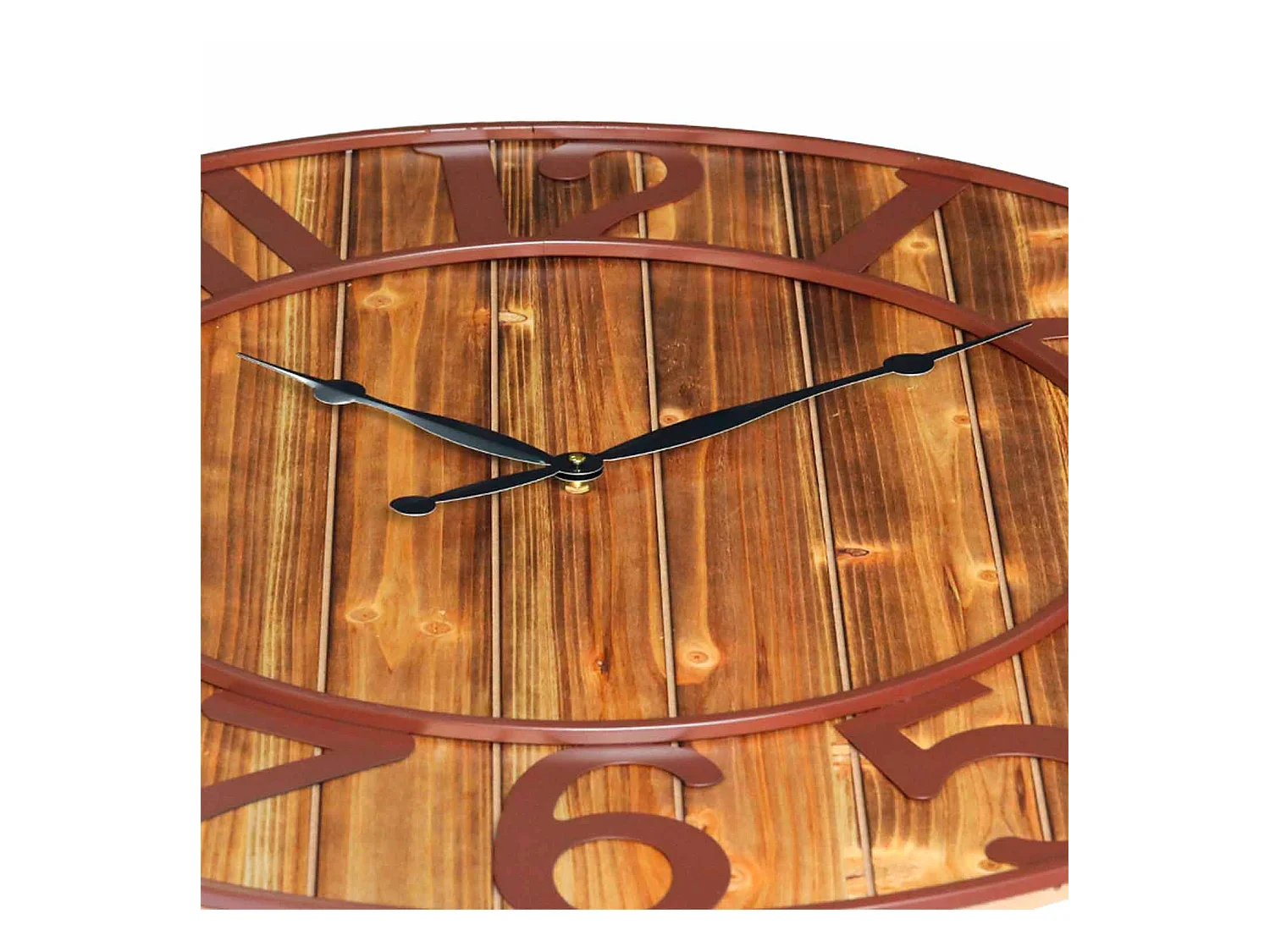 Reloj de Pared Vintage Negro/Madera Oscura Ø80cm O91