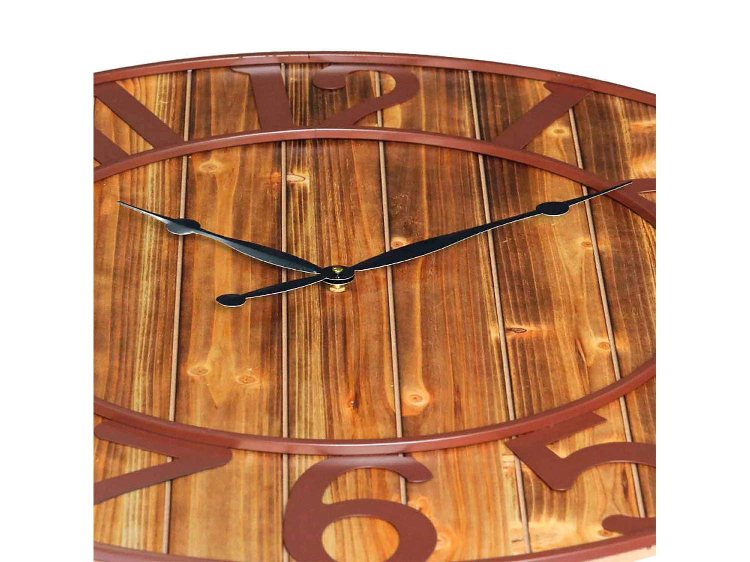 Reloj de Pared Vintage Negro/Madera Oscura Ø80cm O91