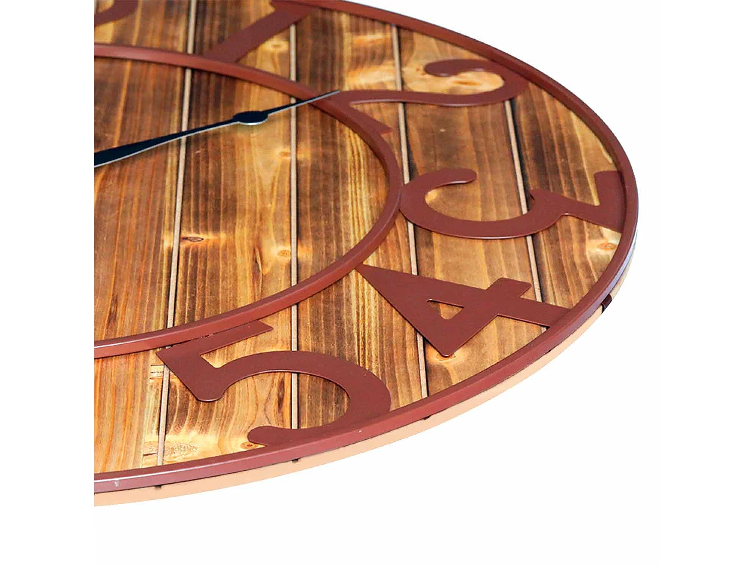 Reloj de Pared Vintage Negro/Madera Oscura Ø80cm O91