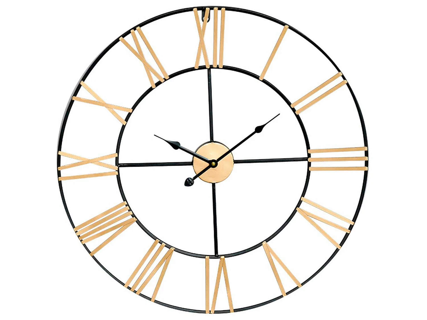 Reloj de Pared Vintage Negro/Bronce Ø60cm O91