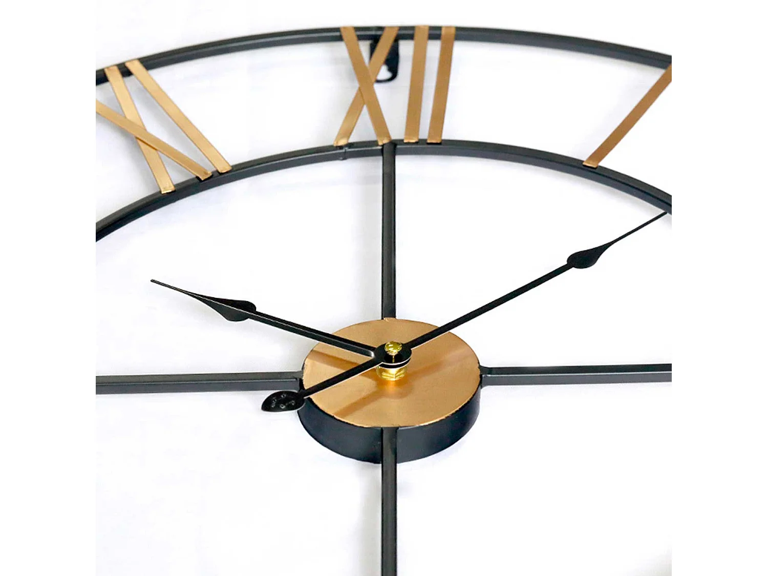 Reloj de Pared Vintage Negro/Bronce Ø60cm O91