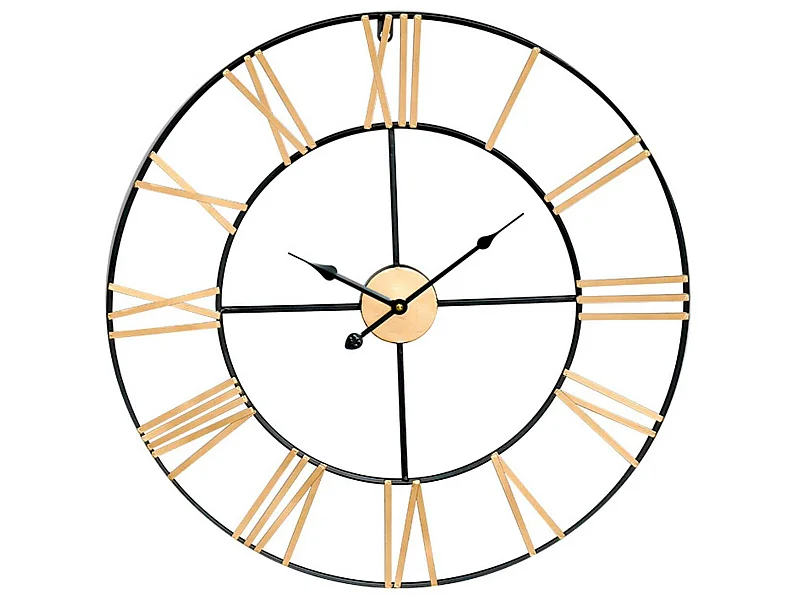 Reloj de Pared Vintage Negro/Bronce Ø60cm O91