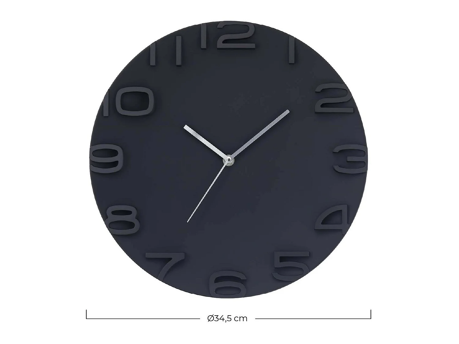Orologio da parete moderno 3D nero Ø34,5 cm O91
