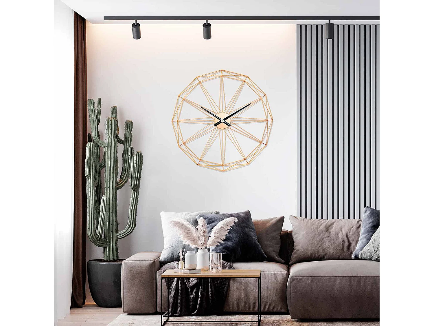 Reloj de Pared Moderno Dorado Ø80cm O91