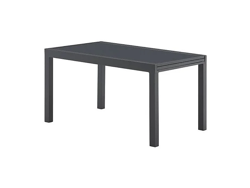 Table de jardin extensible - Structuré en Aluminium et Plateau en verre trempé