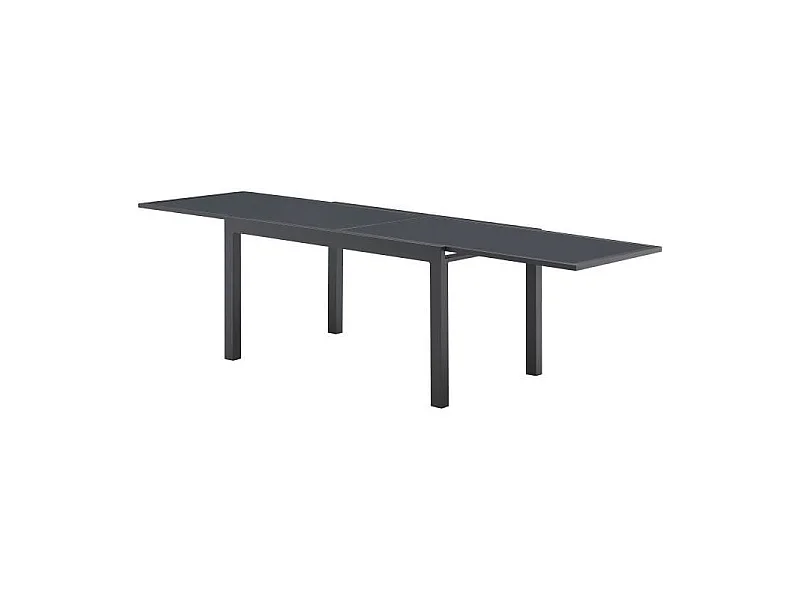 Table de jardin extensible - Structuré en Aluminium et Plateau en verre trempé