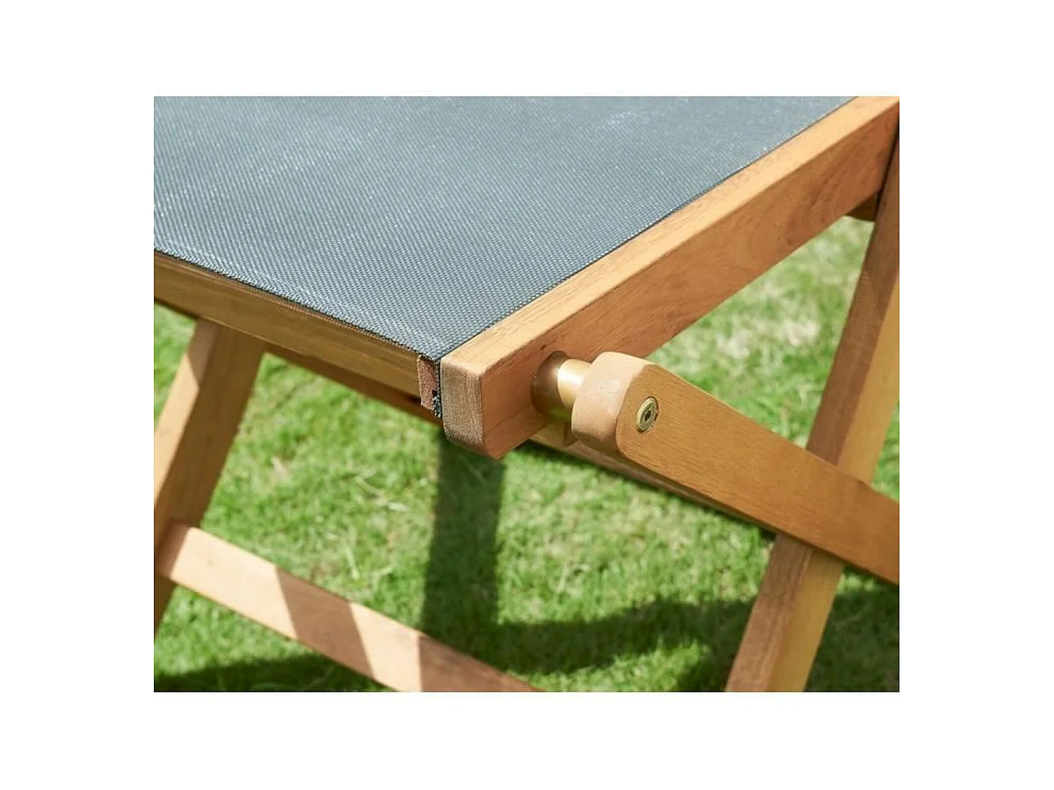 Lot De 4 Chaises De Jardin En Bois D'acacia Et Assise Textilène - Gris