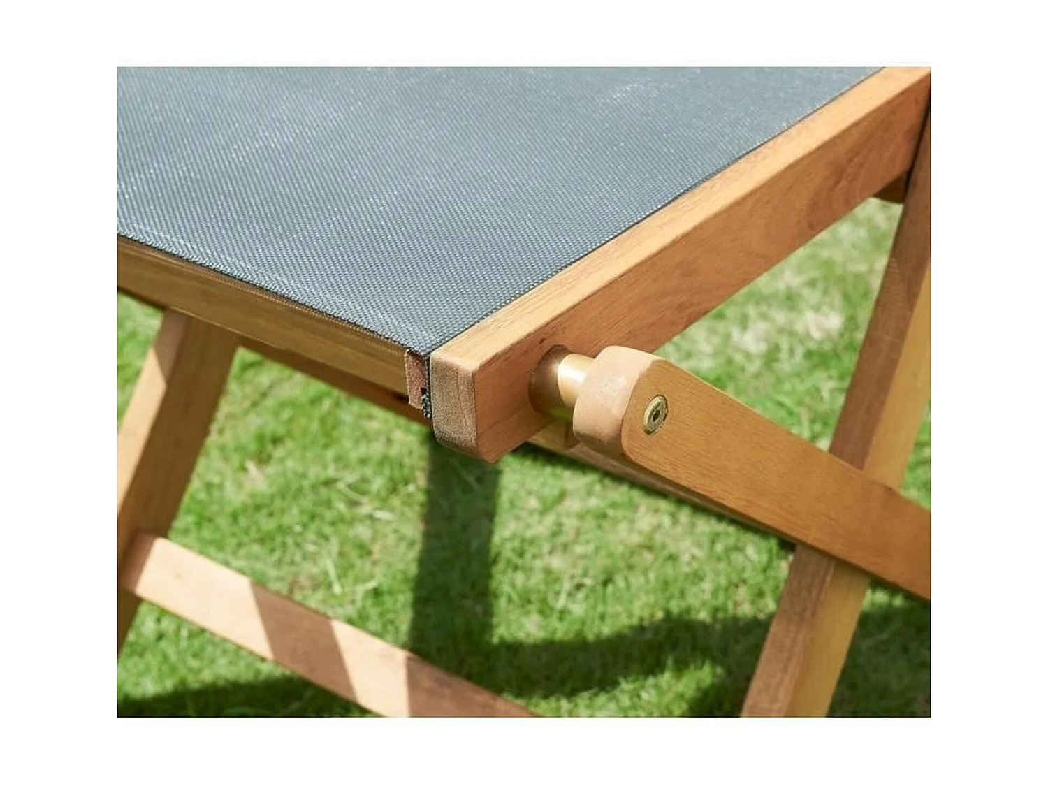 Lot De 4 Chaises De Jardin En Bois D'acacia Et Assise Textilène - Gris