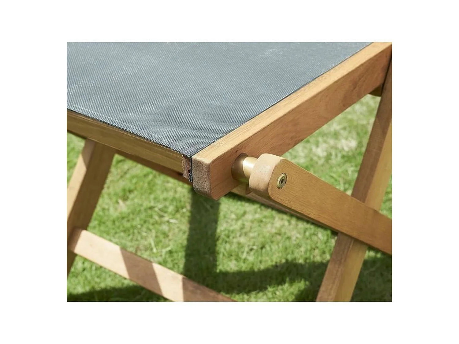 Lot De 2 Chaises De Jardin En Bois D'acacia Et Assise Textilène - Gris