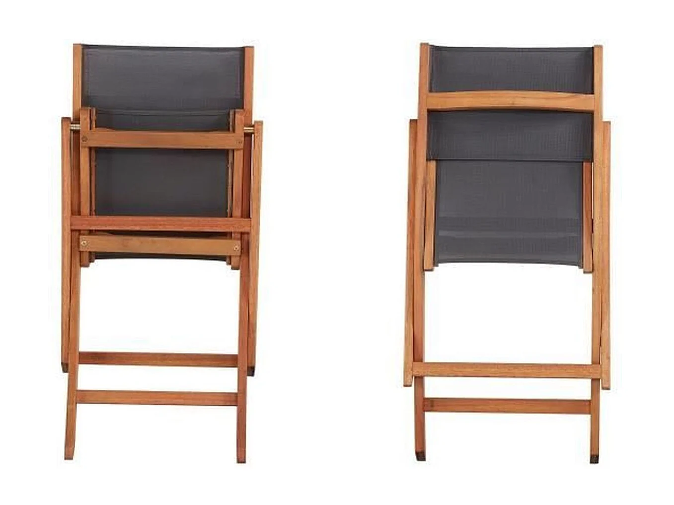 2 sedie da giardino in legno di acacia e seduta in Textilene 50 x 57 x 90 cm Grigio