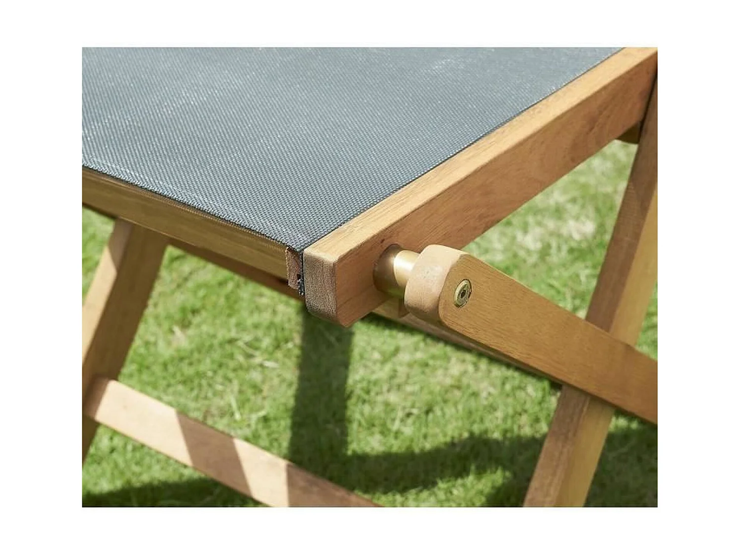 2 sedie da giardino in legno di acacia e seduta in Textilene 50 x 57 x 90 cm Grigio