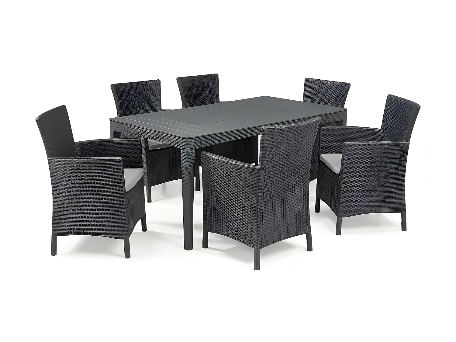 Table de jardin plateau latte - 6 personnes Imitation rotin tressée - ALLIBERT BY KETER