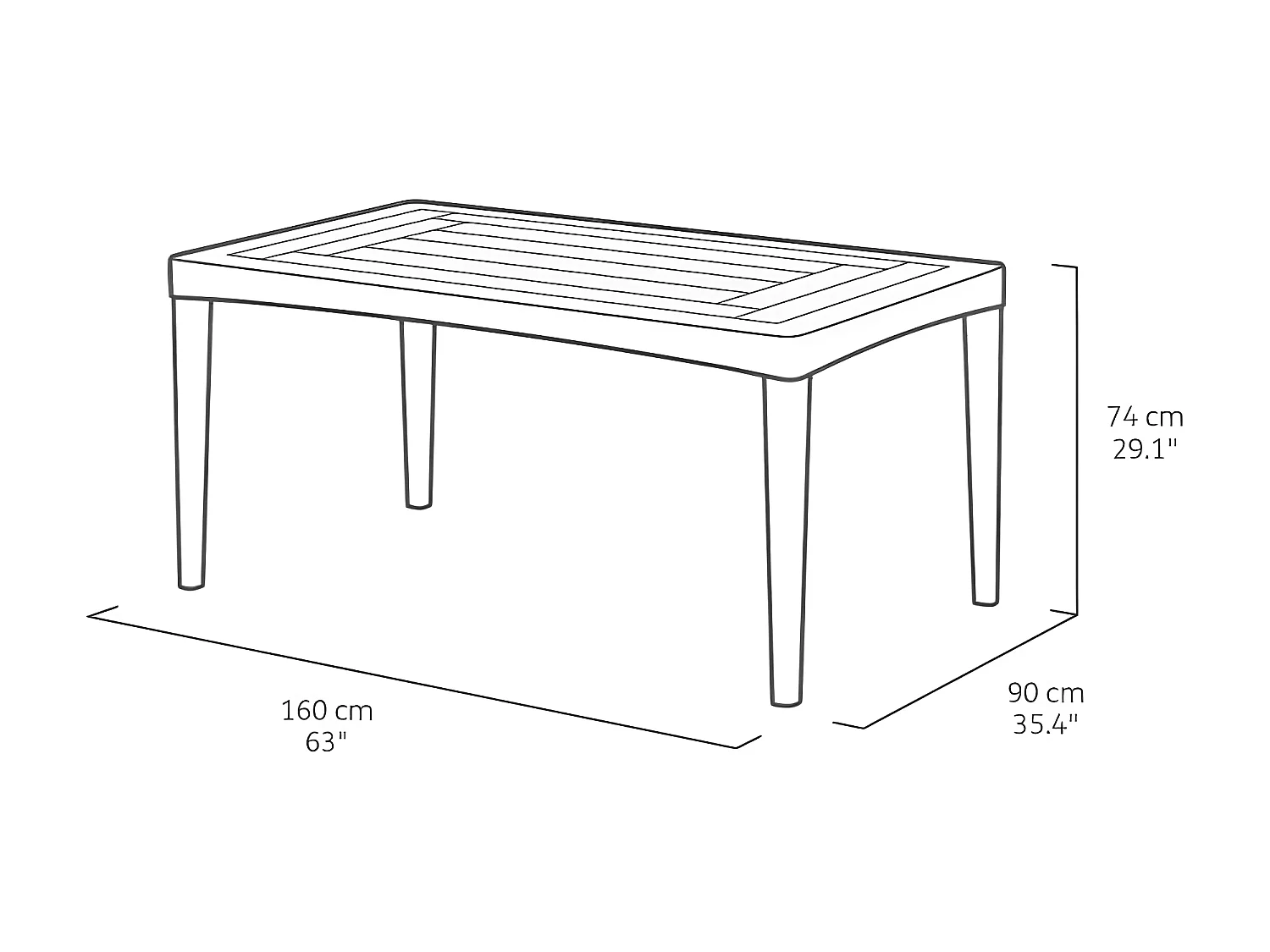 Table de jardin plateau latte - 6 personnes Imitation rotin tressée - ALLIBERT BY KETER