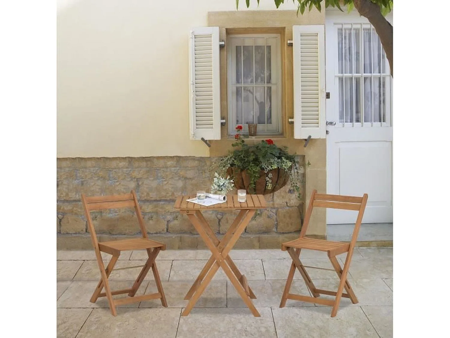 Ensemble Table et chaises de jardin - Structuré en Bois d'Acacia FSC