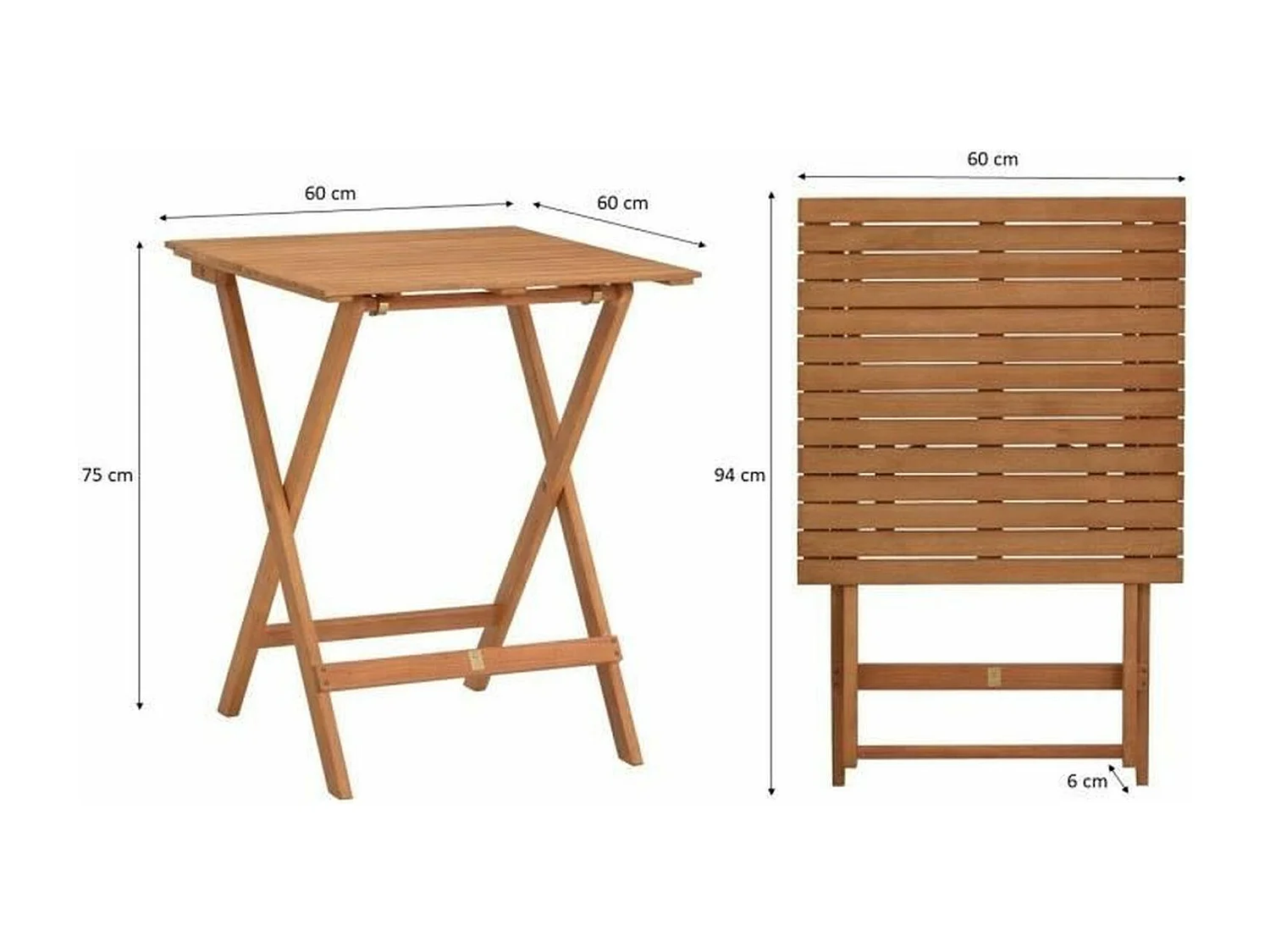 Ensemble Table et chaises de jardin - Structuré en Bois d'Acacia FSC